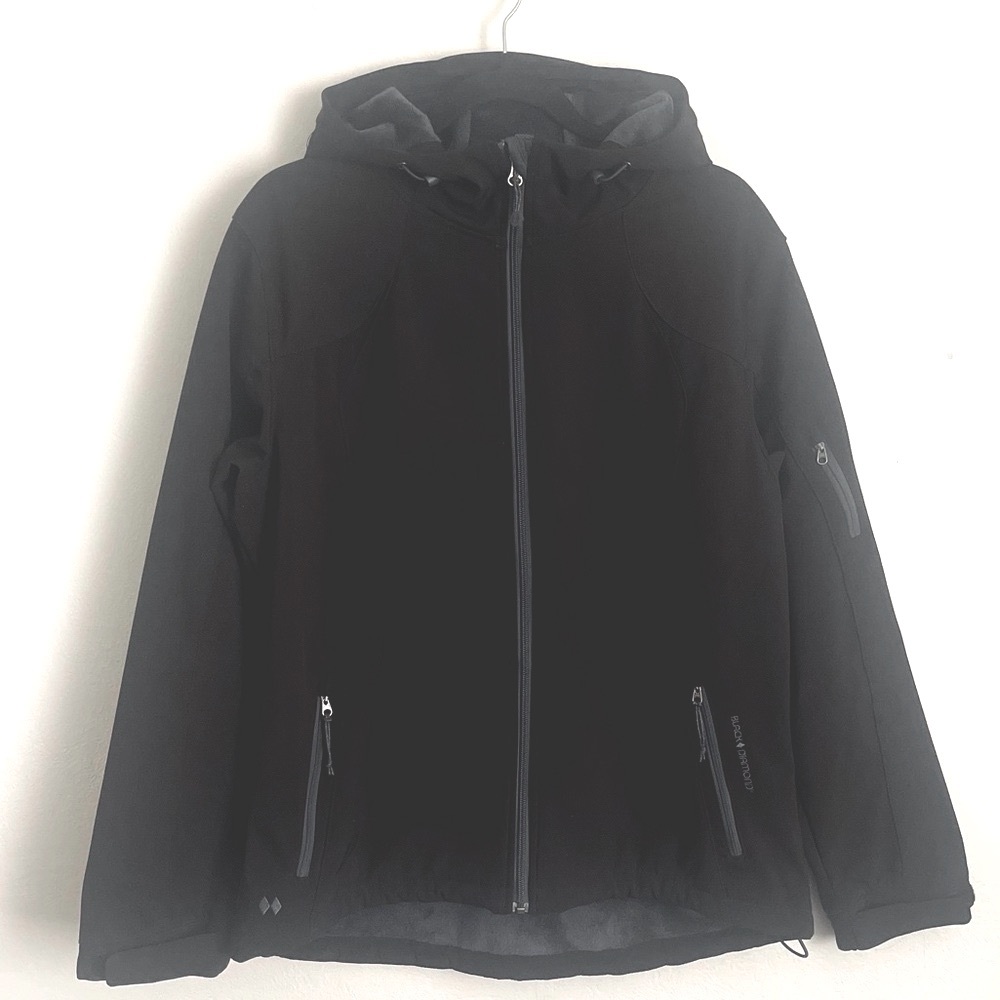 Black Diamond FullZip Fleece Lined Hooded Jacket Sz L